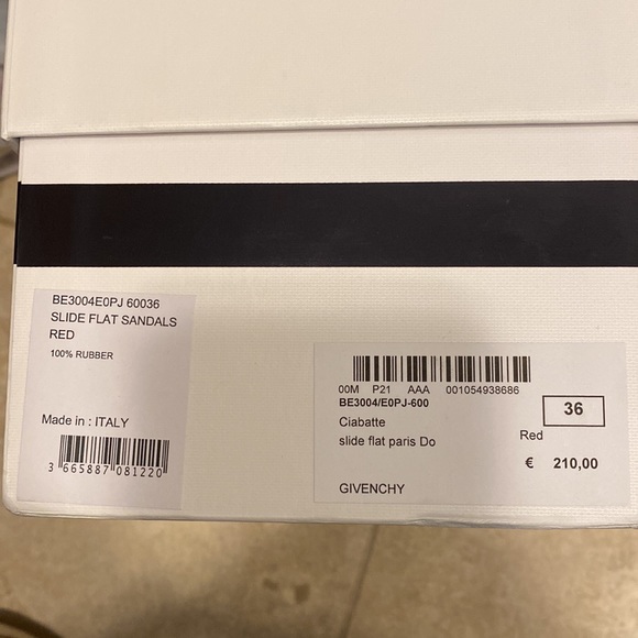 Authentic Givenchy Red Logo Slides - Picture 4 of 11
